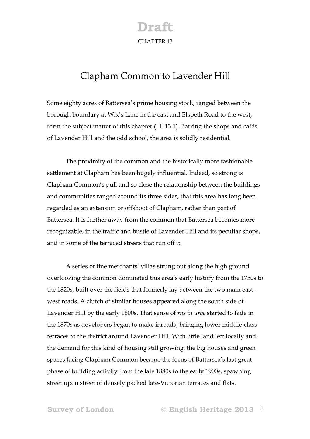 Chapter 13: Clapham Common to Lavender Hill