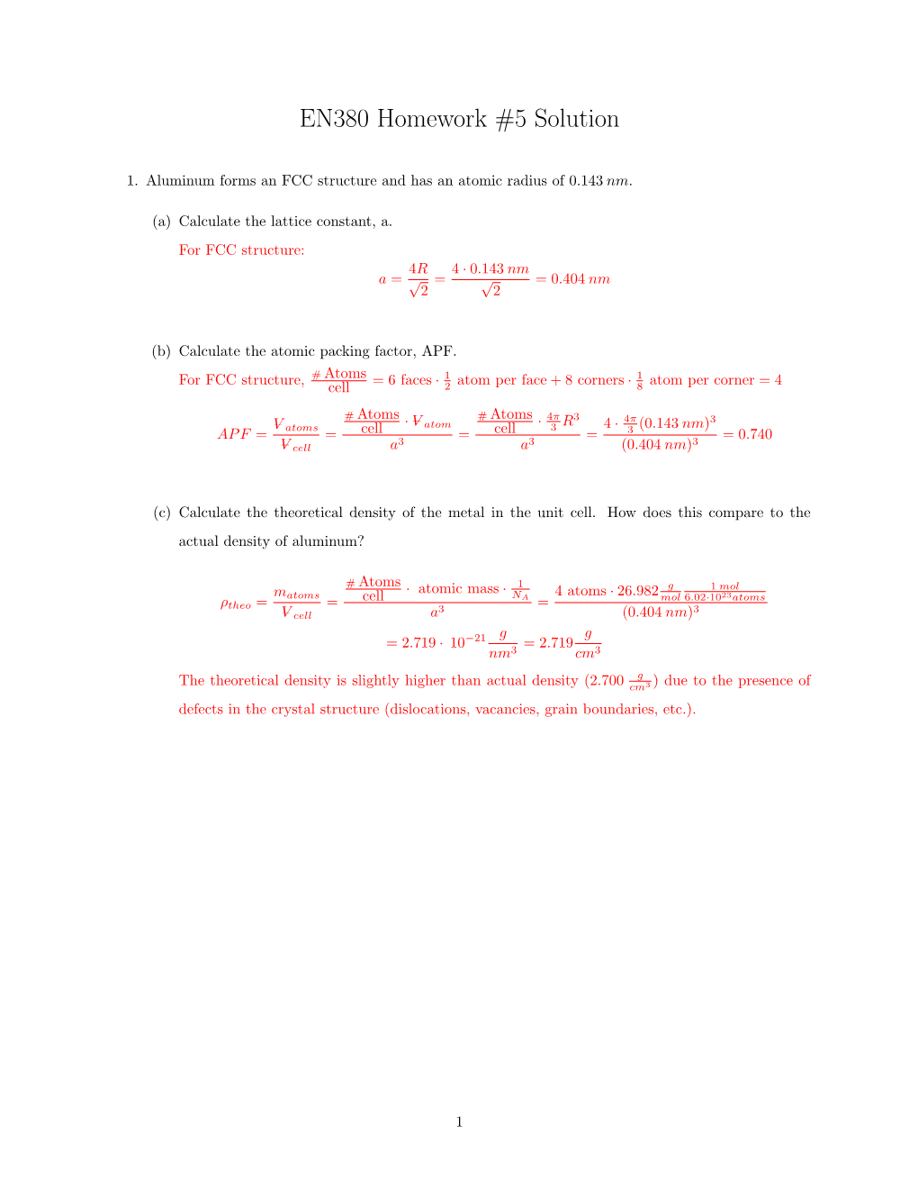 EN380 Homework #5 Solution