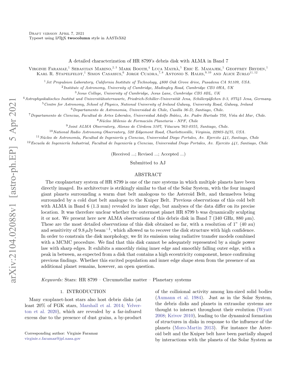 Arxiv:2104.02088V1 [Astro-Ph.EP] 5 Apr 2021