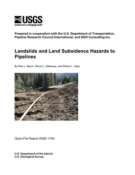 Landslide and Land Subsidence Hazards to Pipelines