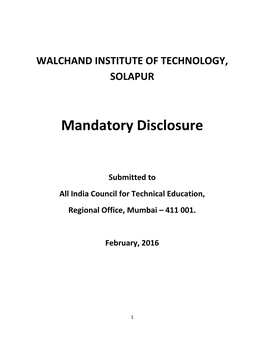 Mandatory Disclosure