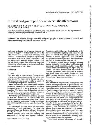 Orbital Malignant Peripheral Nerve Sheath Tumours