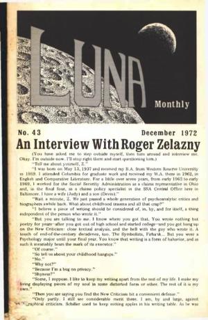 An Interviewwithroger Zelazny