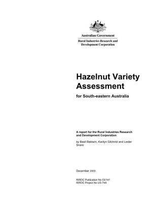 Hazelnut Variety Assessment for South-Eastern Australia