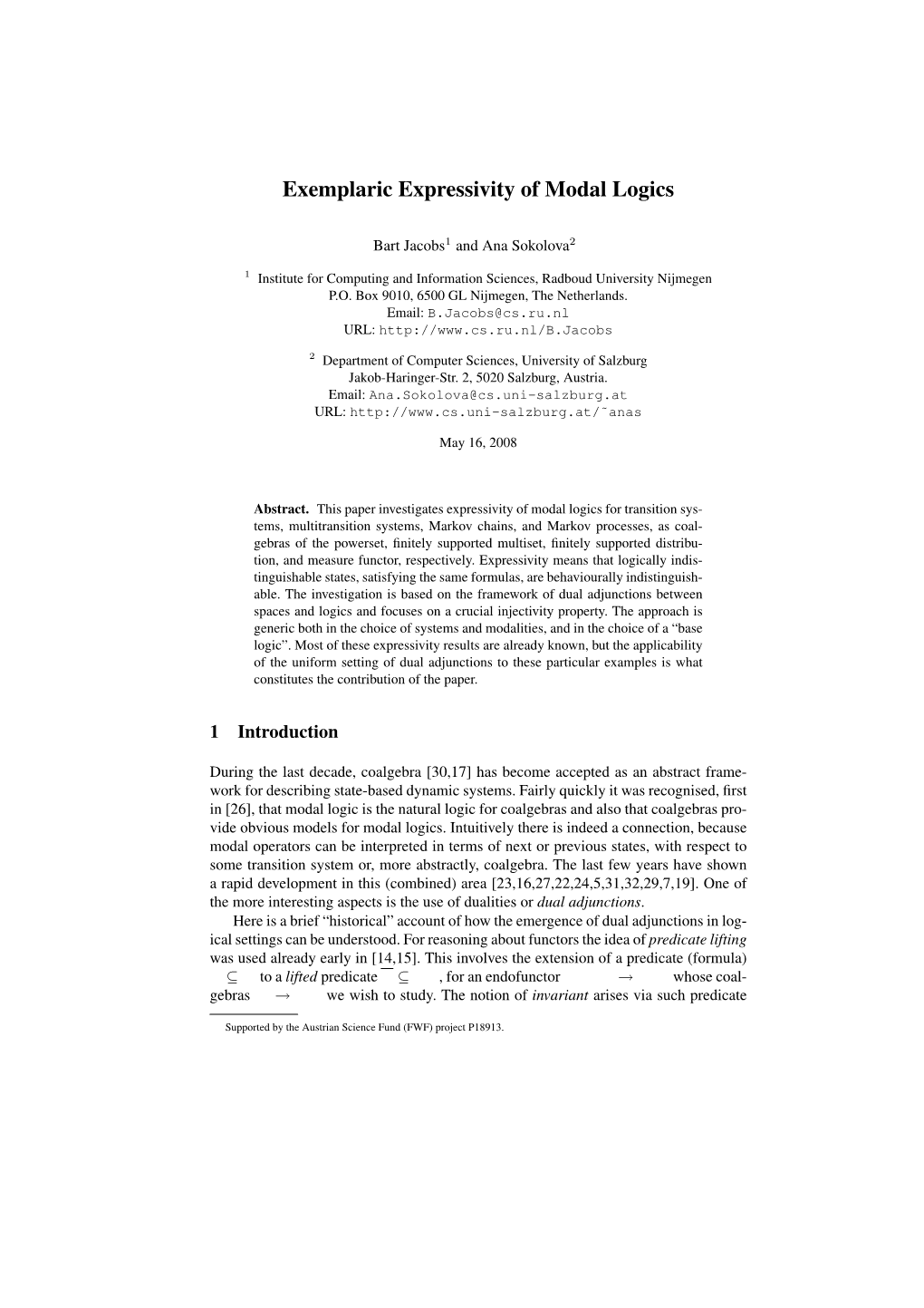 Exemplaric Expressivity of Modal Logics