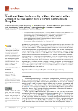 Duration of Protective Immunity in Sheep Vaccinated with a Combined Vaccine Against Peste Des Petits Ruminants and Sheep Pox