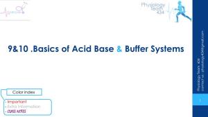 9&10 .Basics of Acid Base & Buffer Systems