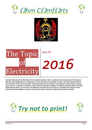 The Topic of Electricity (!)
