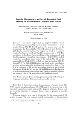 In the Field of Clinical Examination, the Measurement of Creatine