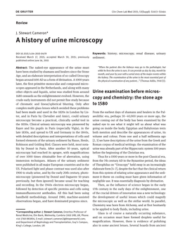 A History of Urine Microscopy