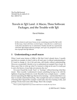 A Macro, Three Software Packages, and the Trouble with TEX