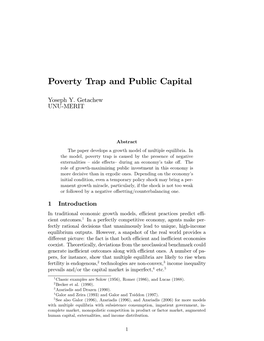 Poverty Trap and Public Capital
