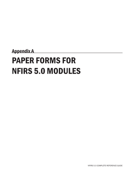 NFIRS Forms for Modules