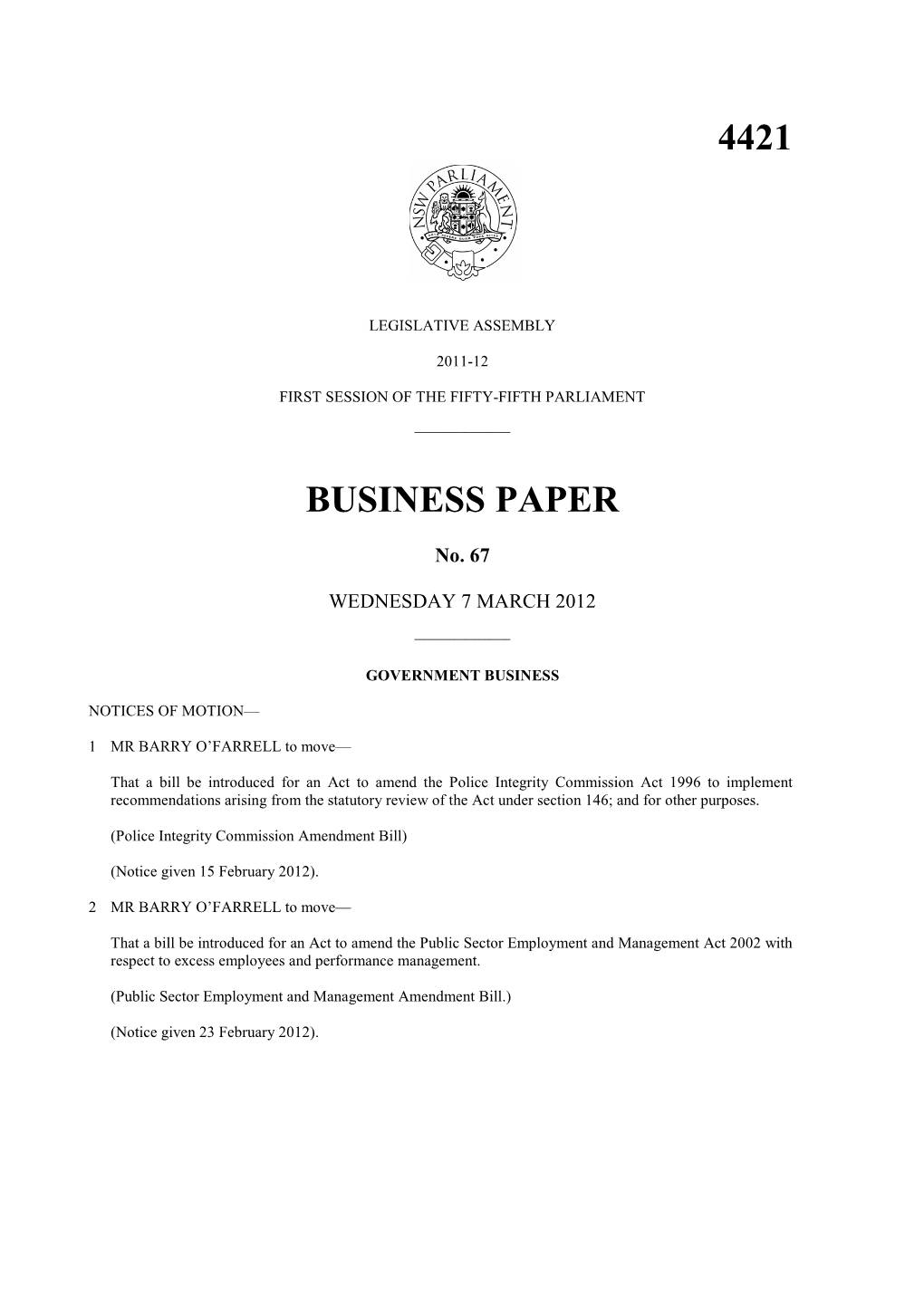 4421 Business Paper