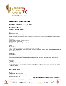 Television Nominations -..::Sorozatguru