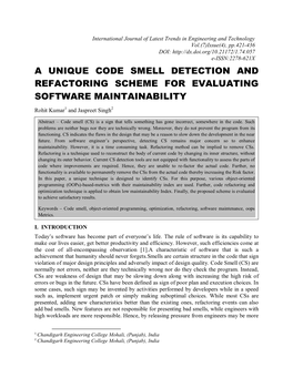 A Unique Code Smell Detection and Refactoring Scheme for Evaluating Software Maintainability