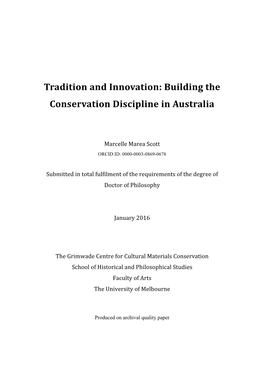 Building the Conservation Discipline in Australia
