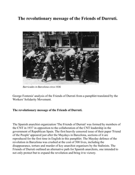 The Revolutionary Message of the Friends of Durruti