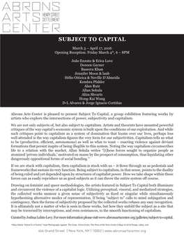 Subject to Capital