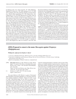 2091) Proposal to Conserve the Name Mascagnia Against Triopterys (Malpighiaceae