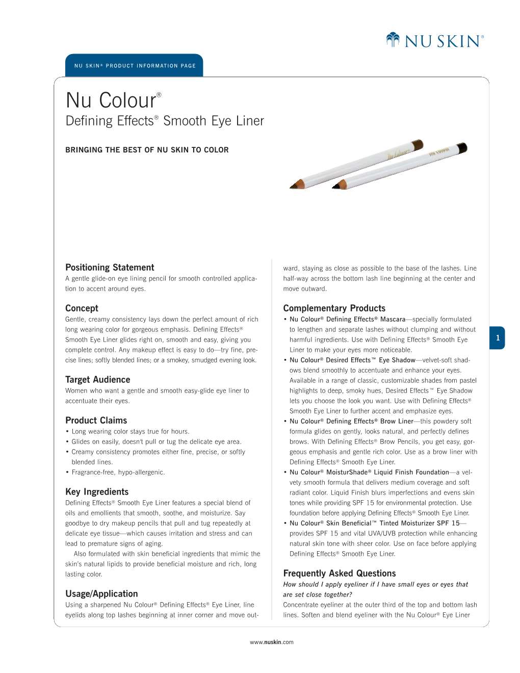 Nu Colour® Defining Effects® Smooth Eye Liner