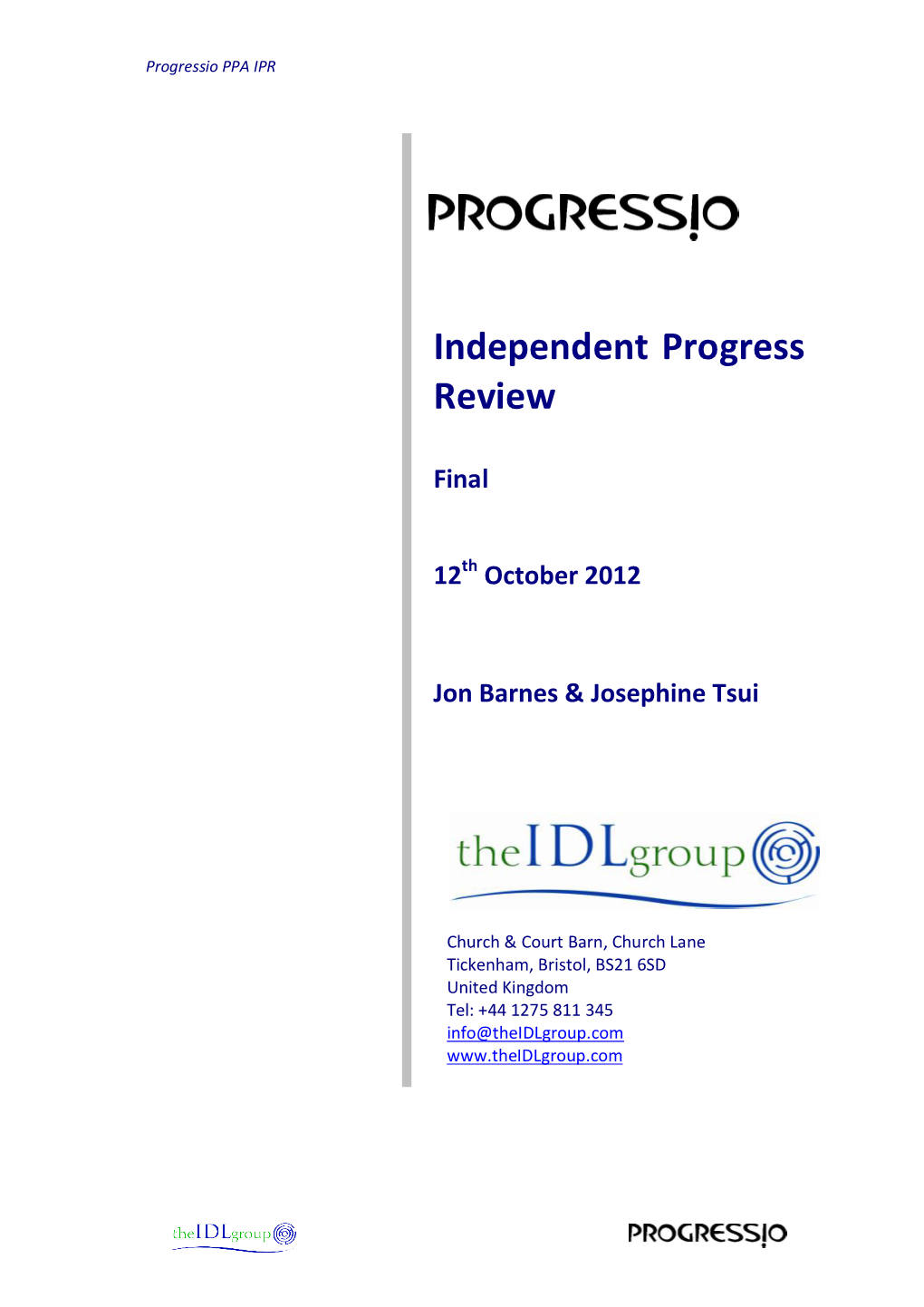 Independent Progress Review