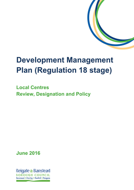 Development Management Plan (Regulation 18 Stage)