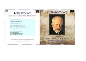 Tchaikovsky Tchaikovsky First Stereo Orchestral Recordings