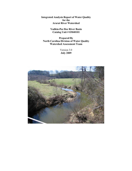 Integrated Analysis Report of Water Quality for the Ararat River Watershed