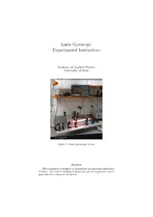 Laser Gyroscope Experimental Instructions
