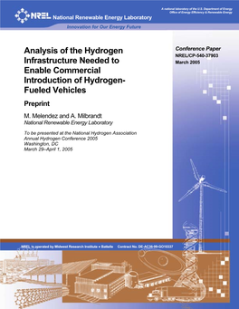 Analysis of the Hydrogen Infrastructure Needed to Enable DE-AC36-99-GO10337 Commercial Introduction of Hydrogen-Fueled Vehicles: Preprint 5B