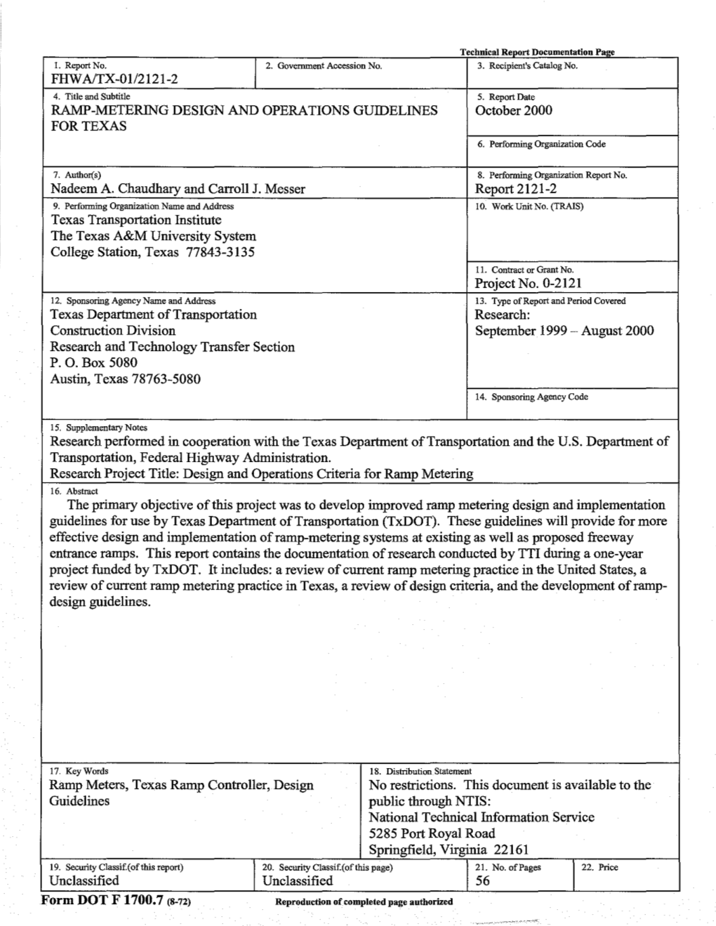 Ramp-Metering Design and Operations Guidelines for Texas