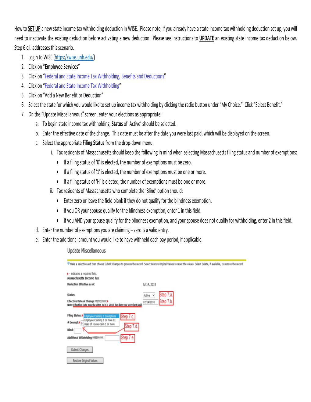 How to SET up a New State Income Tax Withholding Deduction in WISE