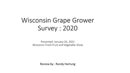 Wisconsin Grape Grower Survey : 2020