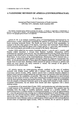 A Taxonomic Revision of Aphelia (Centrolepidaceae)