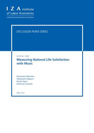 Measuring National Life Satisfaction with Music