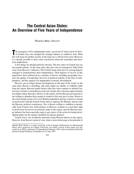 The Central Asian States: an Overview of Five Years of Independence