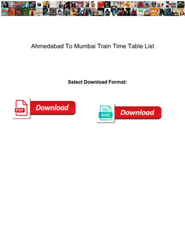 Ahmedabad to Mumbai Train Time Table List