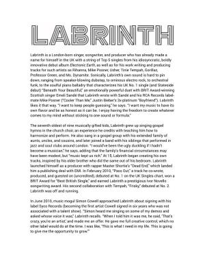 Labrinth Is a London-Born Singer, Songwriter, and Producer Who Has
