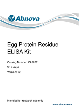 Egg Protein Residue ELISA Kit