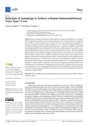 Induction of Autophagy to Achieve a Human Immunodeficiency Virus Type 1 Cure