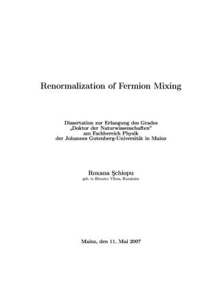 Renormalization of Fermion Mixing