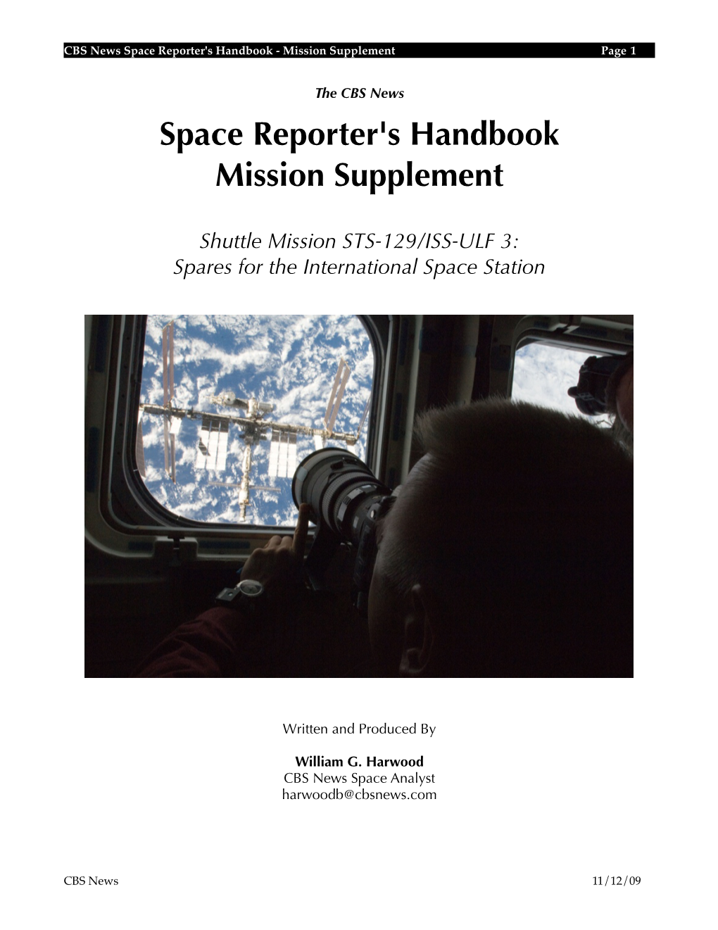 Space Reporter's Handbook Mission Supplement