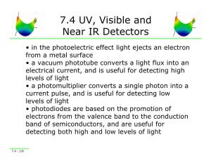 7.4 UV, Visible and Near IR Detectors