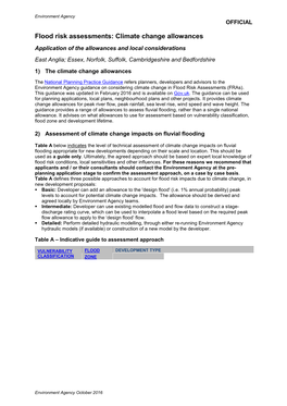 Flood Risk Assessments: Climate Change Allowances