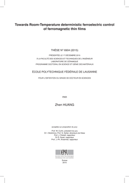 Towards Room-Temperature Deterministic Ferroelectric Control of Ferromagnetic Thin Films