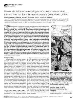 Nanoscale Deformation Twinning in Xenotime, a New Shocked Mineral, from the Santa Fe Impact Structure (New Mexico, USA) Aaron J