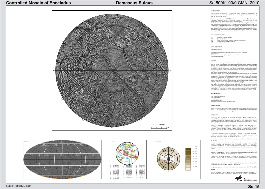 Controlled Mosaic of Enceladus Se 500K -90/0 CMN, 2010 Damascus Sulcus Se-15