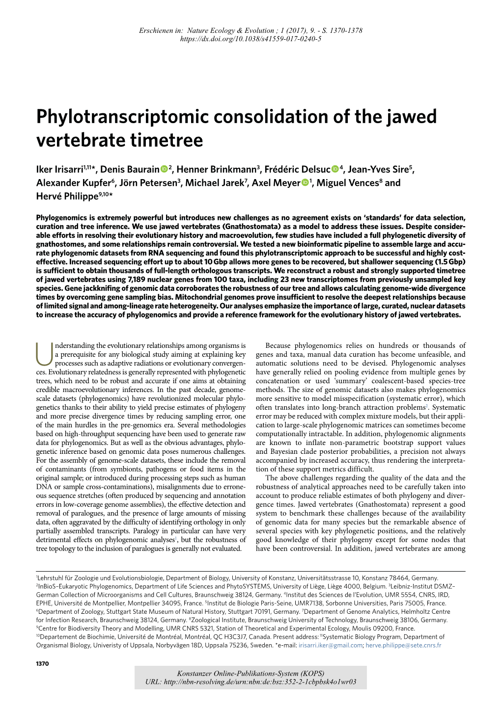 Phylotranscriptomic Consolidation of the Jawed Vertebrate Timetree