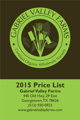 2015 Price List Gabriel Valley Farms 440 Old Hwy